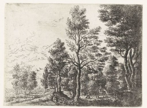 Landscape with a man and a donkey