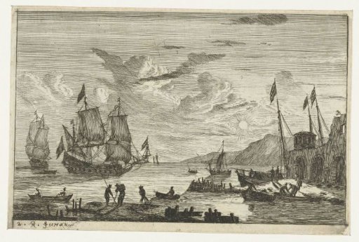 Harbour with Two Large Sailing Ships