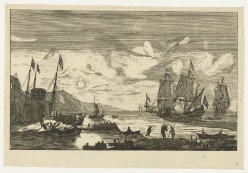 Harbour with Two Large Sailing Ships