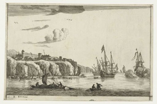 Harbour with a Village on a Cliff