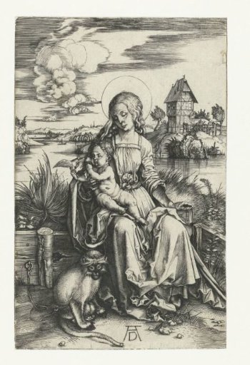 Mary with Child and a Monkey