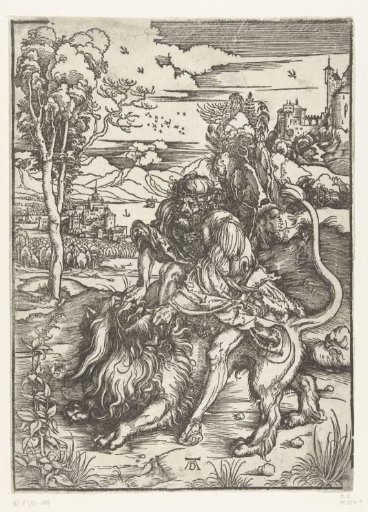 Samson fights the lion