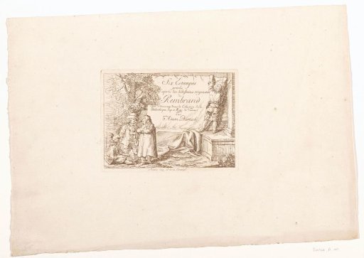 Boy hanging up a cloth, three boys on the left in front of a tree