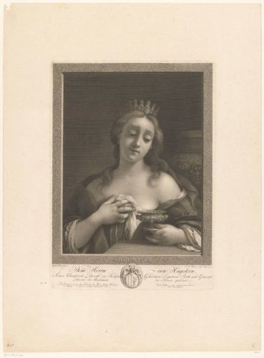 Artemisia with the ashes of her husband Mausolus in a cup