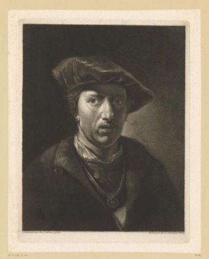 Bust of a Man with a Cap, a Medal on a Chain Around His Neck