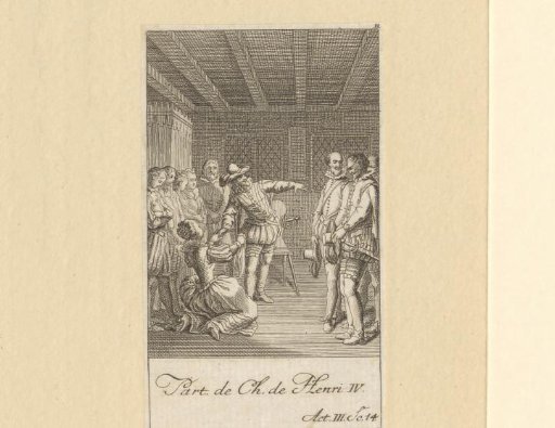 Agathe on her knees before Henry IV