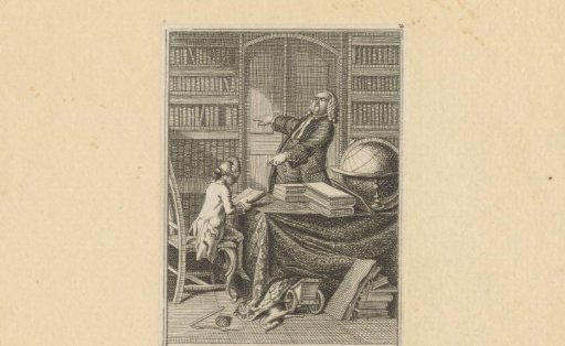 Study with a reading boy and a stern-looking teacher