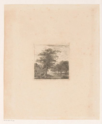 Landscape with a river, a farm on the left