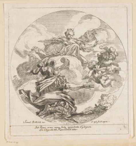 Venus presents Aeneas with weapons