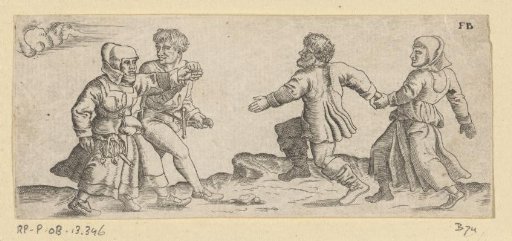 Two dancing peasant couples