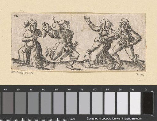Two dancing peasant couples