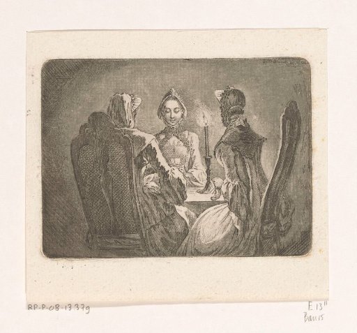 Three Ladies Playing Cards