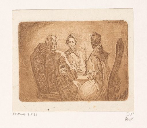 Three Ladies Playing Cards