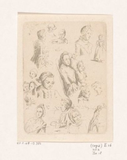 Study sheet with eighteen figures