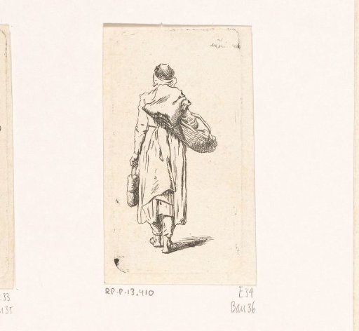 Peasant woman seen from behind