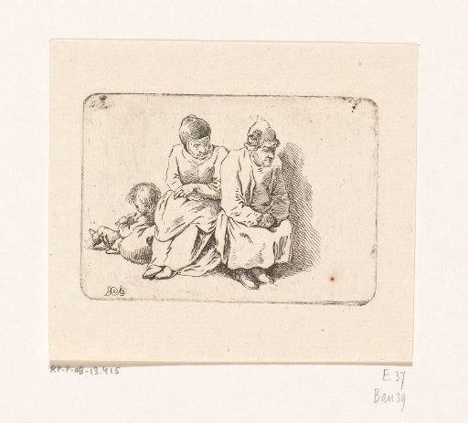 Old man and woman with a child
