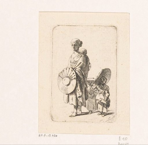Foreign Woman with Three Children