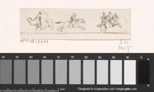 Camel and three Polish horsemen