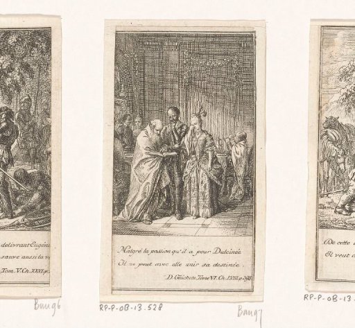 Don Quixote beside a weeping woman