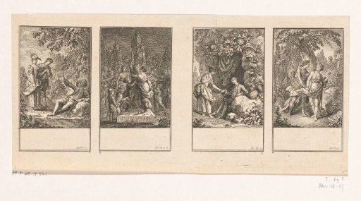 Four scenes from the Idylls by Salomon Gessner