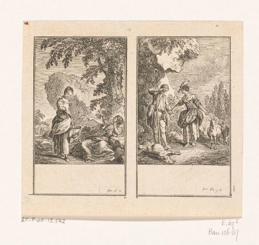 Two scenes from the Idylls by Salomon Gessner
