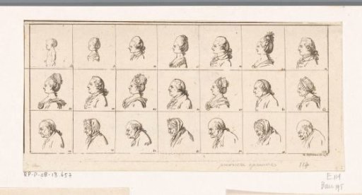 Twenty-one busts of men and women