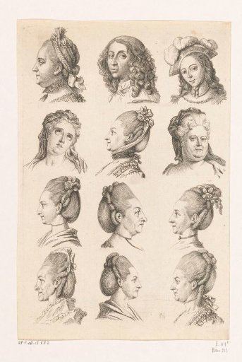 Twelve heads of women
