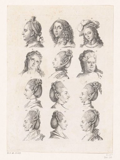 Twelve heads of women