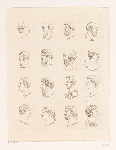 Sixteen Heads of Ancient Scholars and Emperors