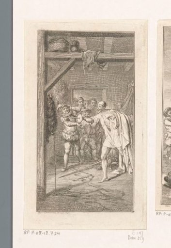 Don Quixote Stabs His Sword into a Bag of Wine