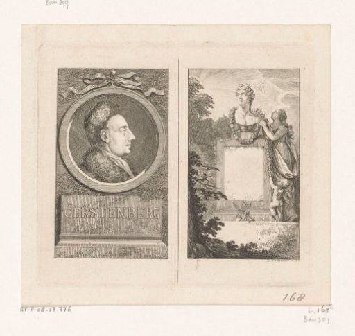 Portrait of Heinrich Wilhelm von Gerstenberg and a bust of Apollo
