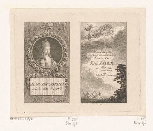 Portrait of Augusta Sophia and Apollo in the Sun Chariot