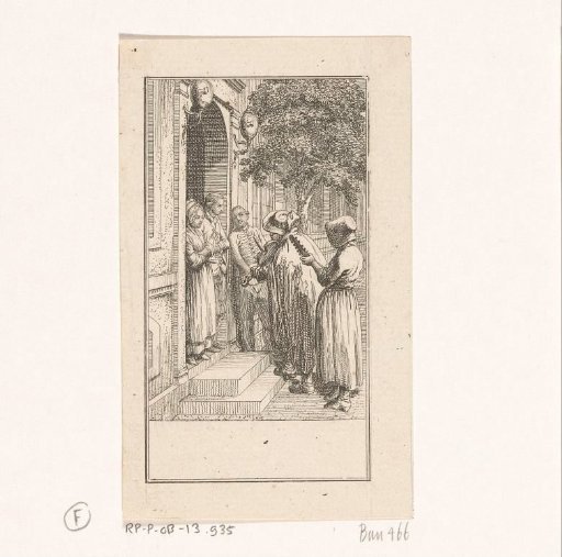 Two Poor Musicians in Front of a House