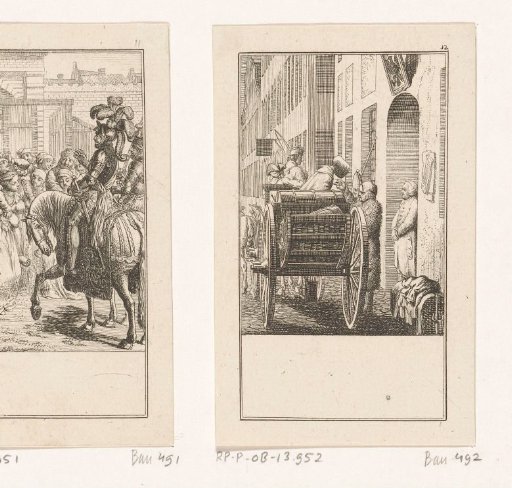Man helps a woman step out of a carriage