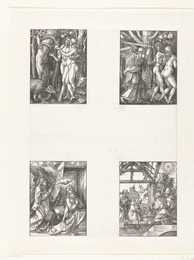 The Fall of Man, Adam and Eve Driven from Paradise, The Annunciation, The Adoration of the Shepherds