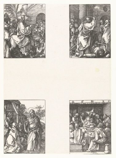 The Entry into Jerusalem, The Cleansing of the Temple, Christ Takes Leave of His Mother, The Last Supper