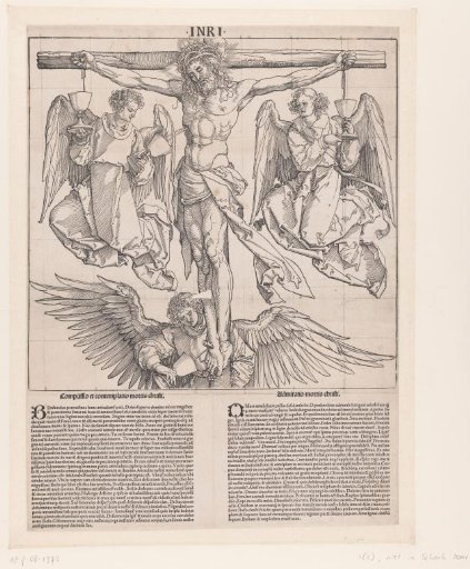 The Blood of Christ on the Cross Collected in Cups by Three Angels