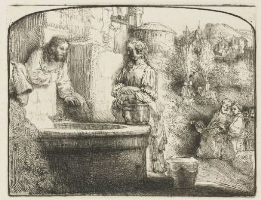 Christ and the woman of Samaria: an arched print