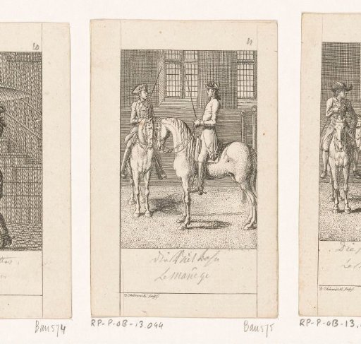 Two riders in a riding school