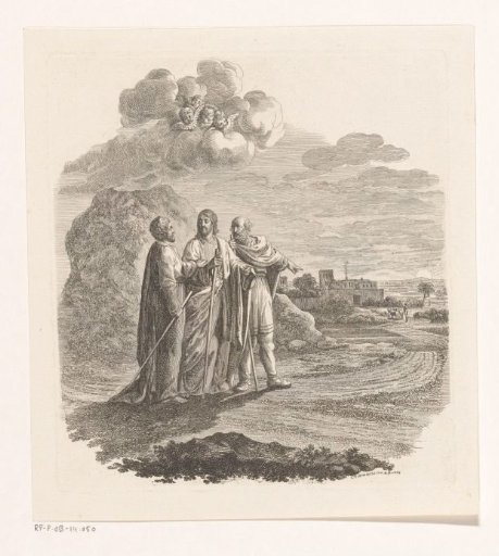 Cleopas and Peter meet Christ on their way to Emmaus