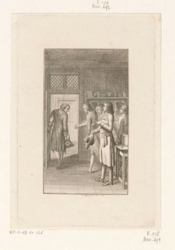 A Jewish man leaving a room with four men