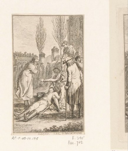 Brückner Unconscious on the Ground After Seeing the Funeral Procession