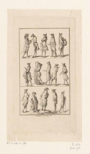 Male servants and a woman