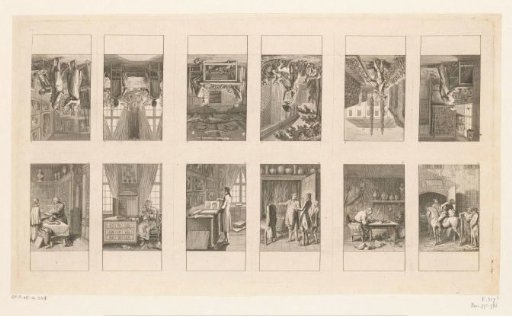 Twelve scenes with amusements of gentlemen