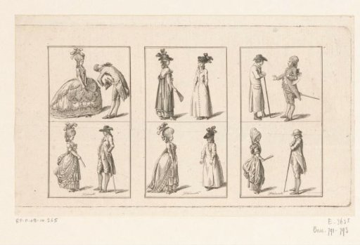 Three representations with clothing for ladies and gentlemen
