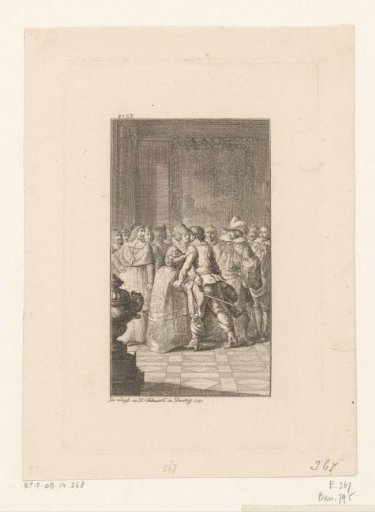 Anne of Austria embraces Antoine III of Gramont
