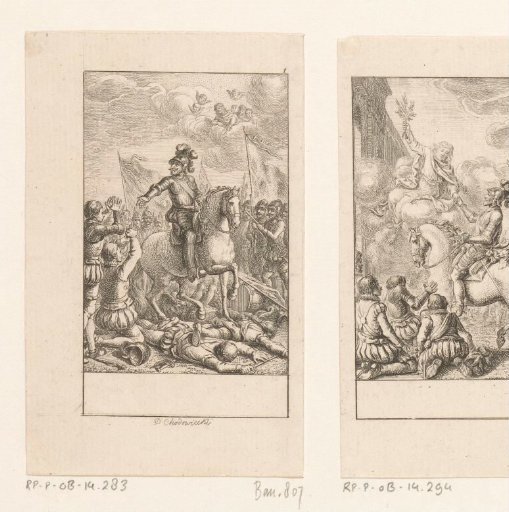 God looks down from a cloud as Henry IV of France stands as victor over his opponents