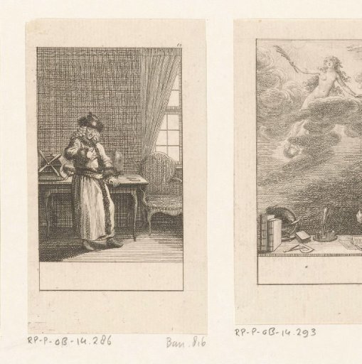 Voltaire Standing Beside His Desk