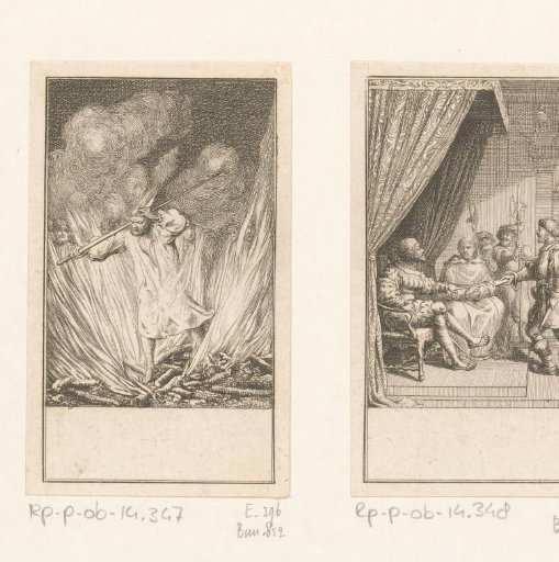 Peter Bartholomew catches fire during the ordeal by fire