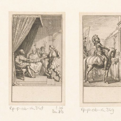Louis VII receives a letter from Pope Eugenius III, in the presence of Bernard of Clairvaux